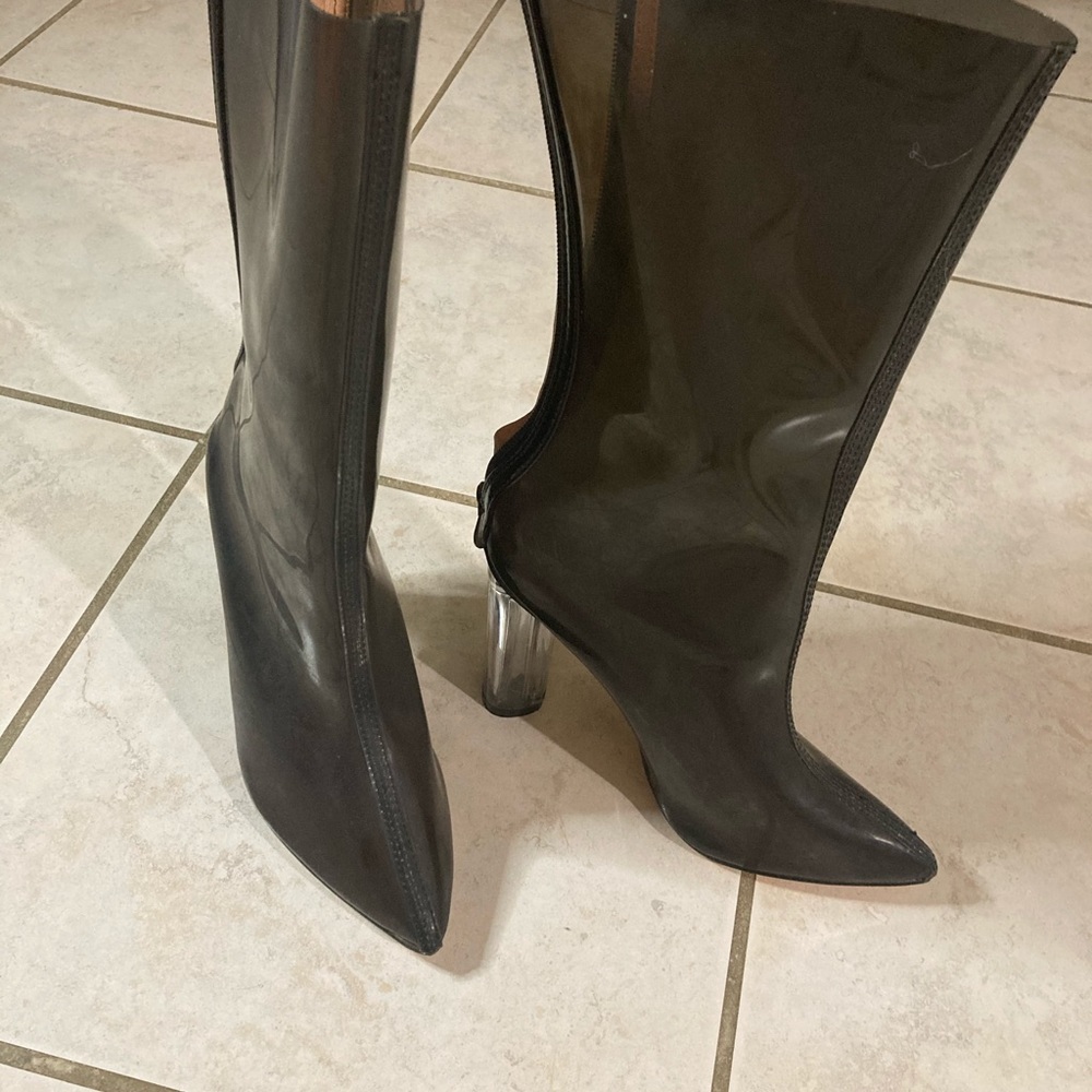 Fashion Nova High Heeled See Through Fashion Boots